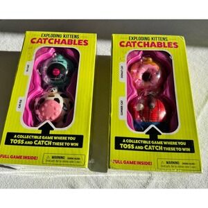 Exploding Kittens Catchables DJ Cat Cat-tle 2-Pack Game - Lumbar Cat Donut 2 Pck